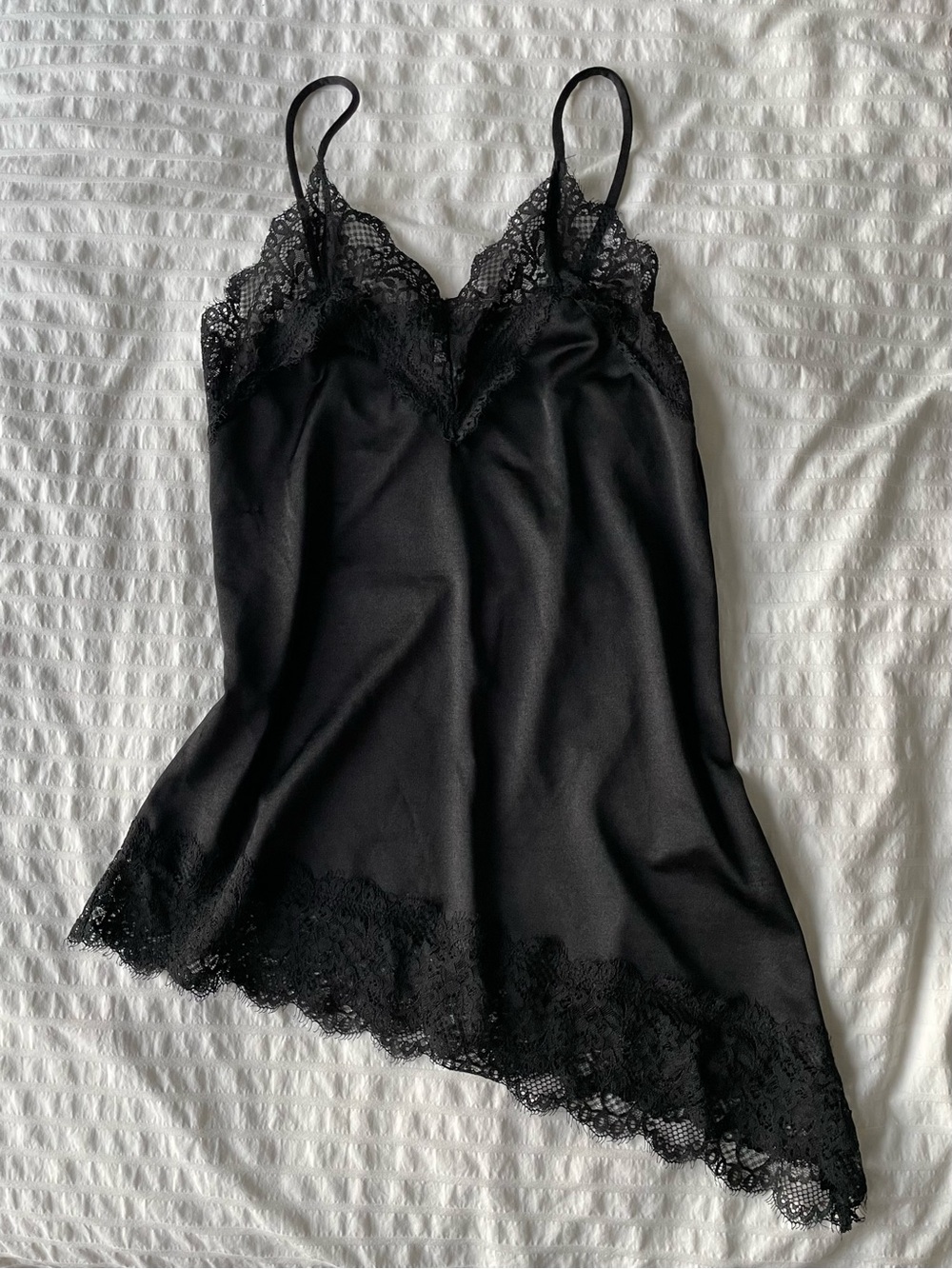 Asymmetrical Lace Silky Going Out Top Y2K